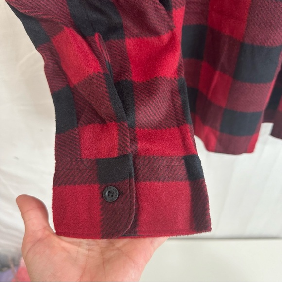Wrangler Authentics Men Long Sleeve Heavyweight Red Black Plaid Fleece Shirt 2XL - Picture 9 of 9